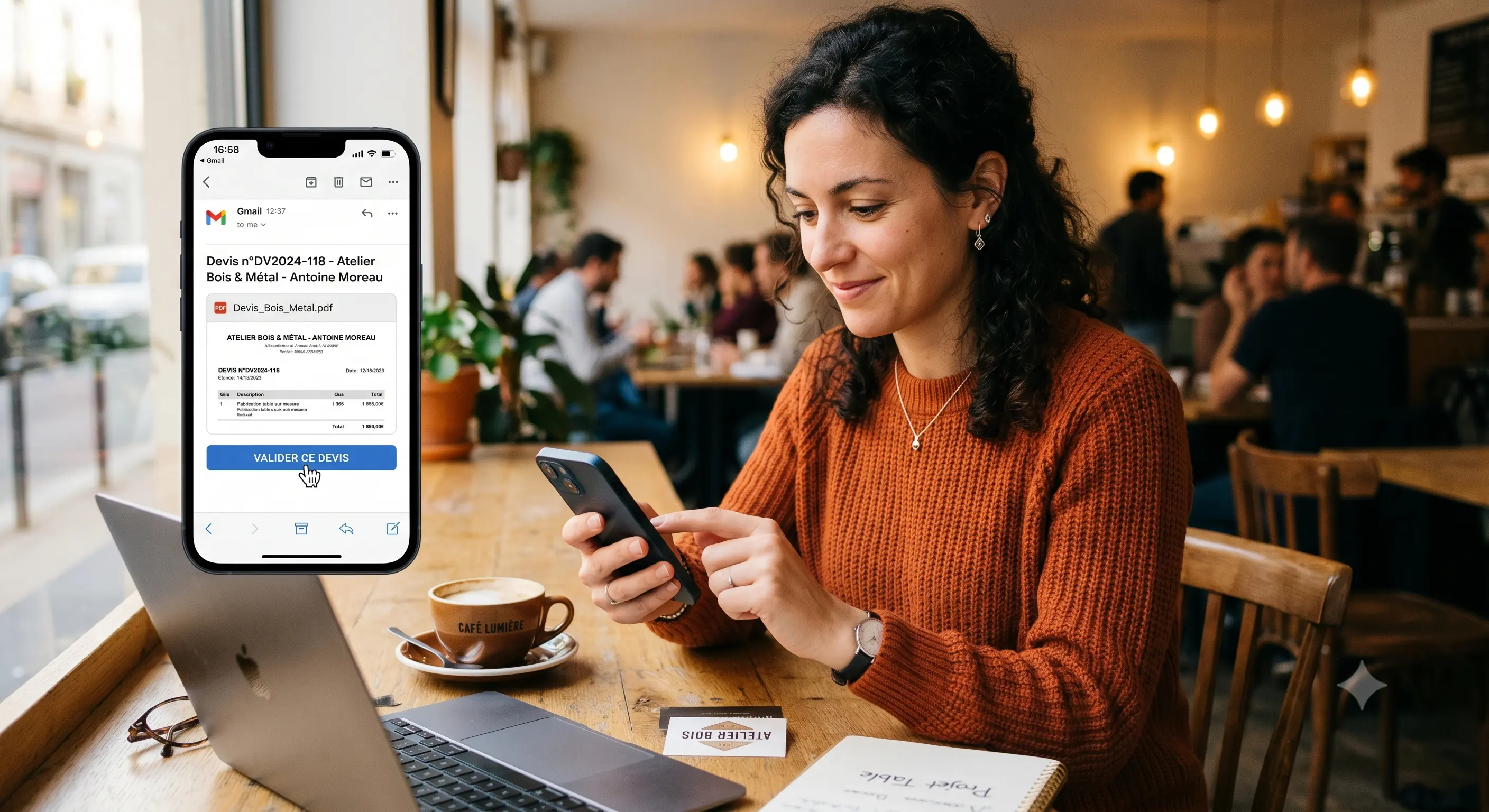 Client qui valide sur son téléphone
